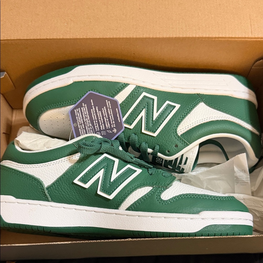 New Balance Classic Green and White Shoes